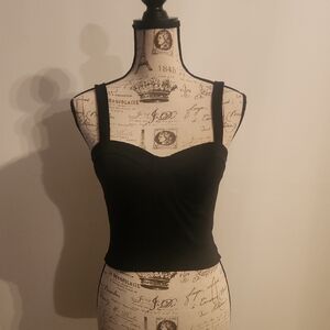 Black Sleeveless Crop Top